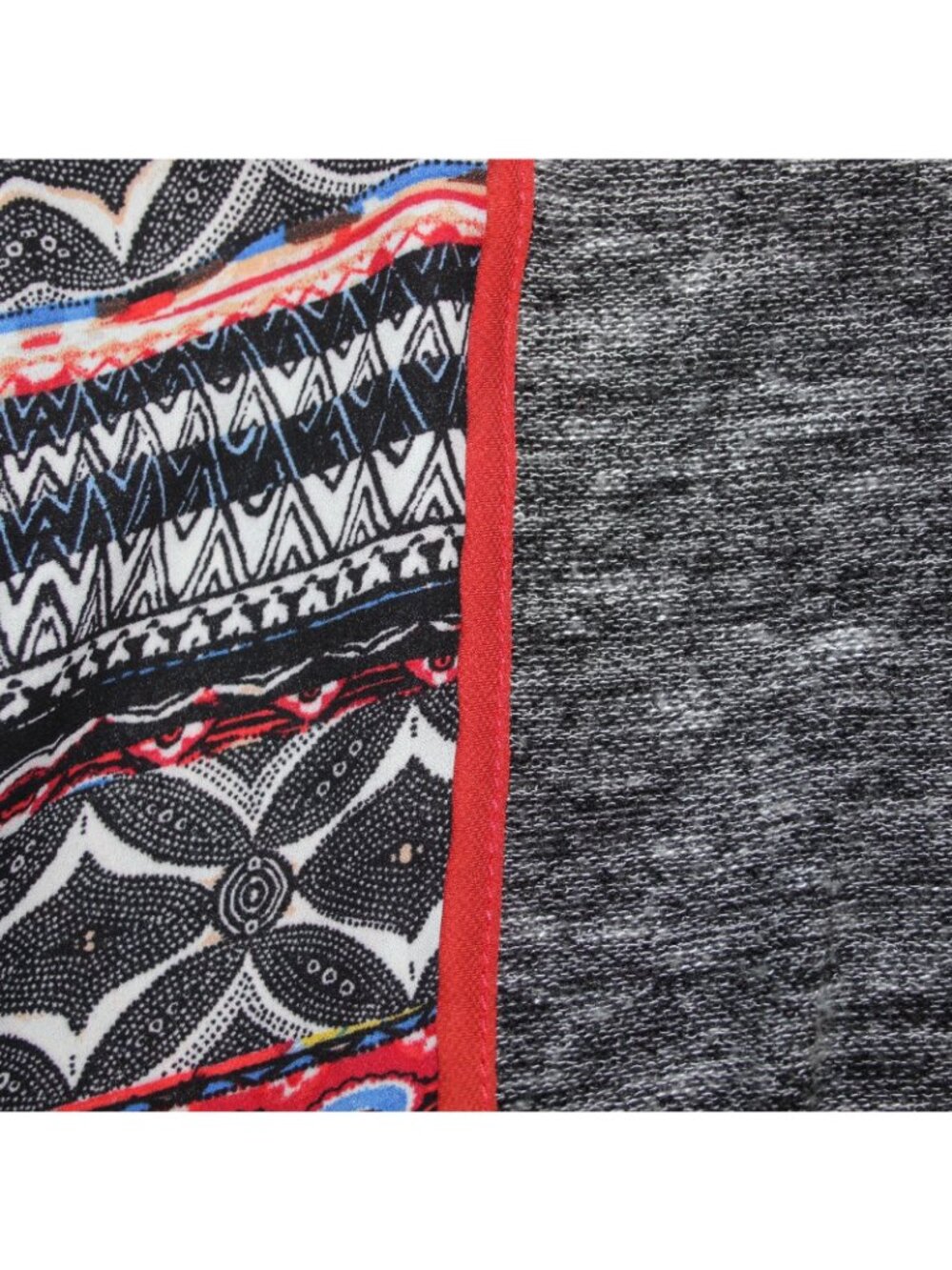 Citron Top Poeme Sz M Black White Multi Colored Asymmetrical Poly Rayon Top - Picture 7 of 10